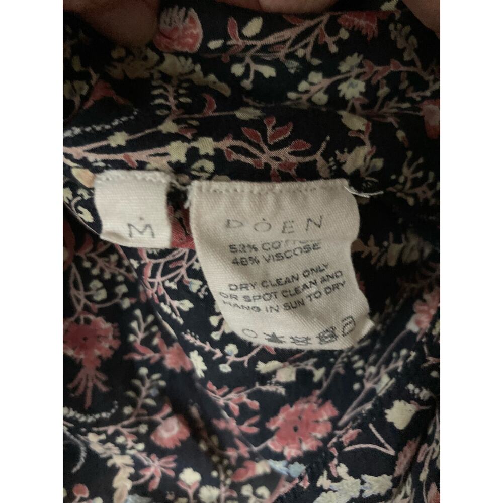 DOEN Thistle Top in Black Multi Floral Print M Boho - Picture 7 of 10